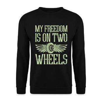 Meine Freiheit Ist Auf Zwei Rädern - Motorrad - Unisex Pullover - Schwarz - Vorne - Alina (178cm) & Michal (187cm)