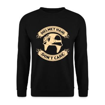 Funny Motorcycle Helmet Saying - Motorcycle - Unisex Sweatshirt - black - Front - Alina (178cm) & Michal (187cm)