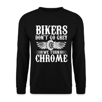Bikers Werden Nicht Grau Es Wird Chrome - Unisex Pullover - Schwarz - Vorne - Alina (178cm) & Michal (187cm)