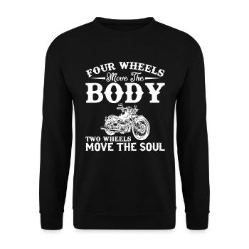 Quatre roues déplacent le corps Deux roues déplacent l’âme - Sweat-shirt Unisexe - noir - Devant - Alina (178cm) & Michal (187cm)
