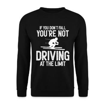 Wenn Sie Nicht Fallen Fahren Sie Nicht Am Limit - Unisex Pullover - Schwarz - Vorne - Alina (178cm) & Michal (187cm)