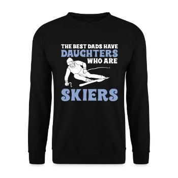 Die Besten Väter Haben Tochter Die Skifahrer Sind - Unisex Pullover - Schwarz - Vorne - Alina (178cm) & Michal (187cm)