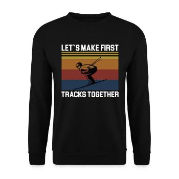 Faisons les premières traces ensemble - Sweat-shirt Unisexe - noir - Devant - Alina (178cm) & Michal (187cm)