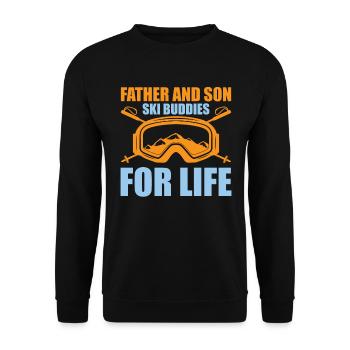 Vater Und Sohn Ski Freunde Fürs Leben - Vater - Unisex Pullover - Schwarz - Vorne - Alina (178cm) & Michal (187cm)