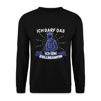 Zollbeamtin Zollbeamter Zoll Sicherheit Geschenk - Unisex Pullover - Schwarz - Vorne - Alina (178cm) & Michal (187cm)