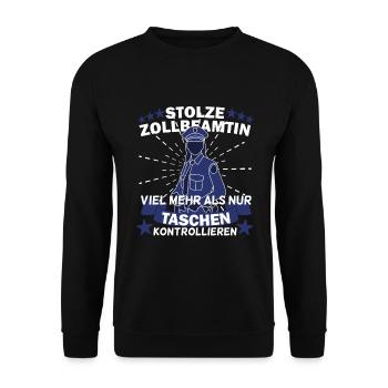 Zollbeamtin Zoll Kontrolle Sicherheit Geschenk - Unisex Pullover - Schwarz - Vorne - Alina (178cm) & Michal (187cm)