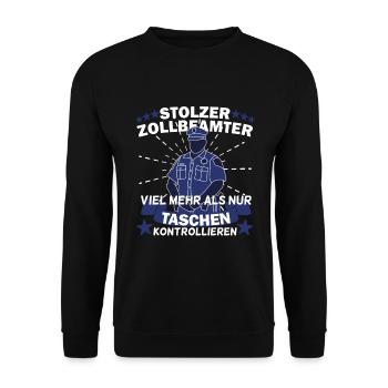 Zollbeamter Zoll Kontrolle Sicherheit Geschenk - Unisex Pullover - Schwarz - Vorne - Alina (178cm) & Michal (187cm)
