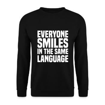Tout le monde sourit dans la même langue - Sweat-shirt Unisexe - noir - Devant - Alina (178cm) & Michal (187cm)