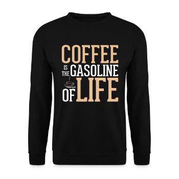 Coffee is the petrol of life - coffee lovers - Unisex Sweatshirt - black - Front - Alina (178cm) & Michal (187cm)