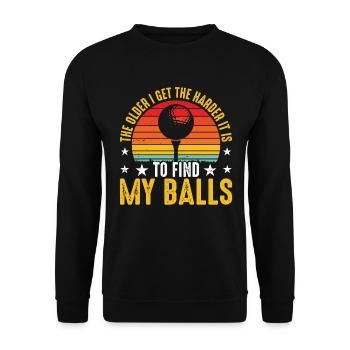 Je Älter Ich Werde Desto Schwieriger Ist Es - Golf - Unisex Pullover - Schwarz - Vorne - Alina (178cm) & Michal (187cm)