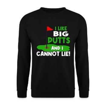 I like big putts and I can't lie - Unisex Sweatshirt - black - Front - Alina (178cm) & Michal (187cm)