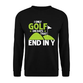 Ich Golfe An Tagen Die Mit G Enden - Golfen - Unisex Pullover - Schwarz - Vorne - Alina (178cm) & Michal (187cm)