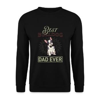 Best Bulldog Dad - Unisex Sweatshirt - black - Front - Alina (178cm) & Michal (187cm)