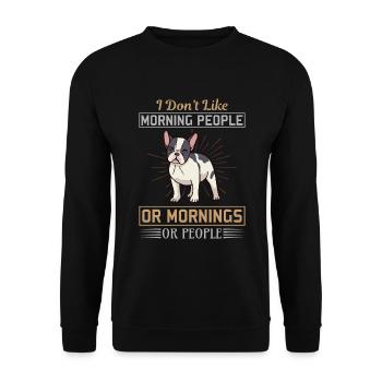 No Morning Dog - Unisex Sweatshirt - black - Front - Alina (178cm) & Michal (187cm)