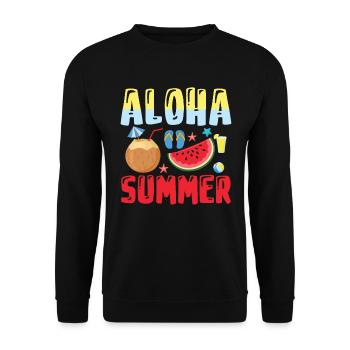 Aloha Sommer - Sommerferien - Unisex Pullover - Schwarz - Vorne - Alina (178cm) & Michal (187cm)