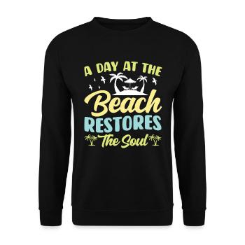 A day at the beach restores the soul - Unisex Sweatshirt - black - Front - Alina (178cm) & Michal (187cm)