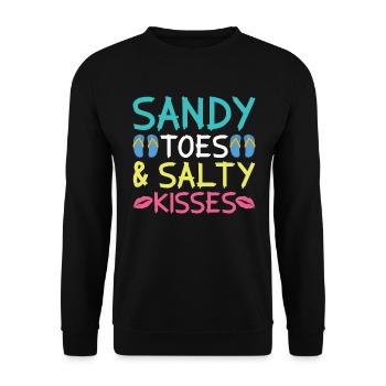 Sandy Toes Salty Kisses - Fun Beach Day - Sweat-shirt Unisexe - noir - Devant - Alina (178cm) & Michal (187cm)