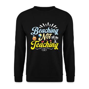 Beach not teaching - Beach day - Unisex Sweatshirt - black - Front - Alina (178cm) & Michal (187cm)