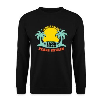 Sonnenuntergang Dem Sand Frieden Im Inneren - Unisex Pullover - Schwarz - Vorne - Alina (178cm) & Michal (187cm)