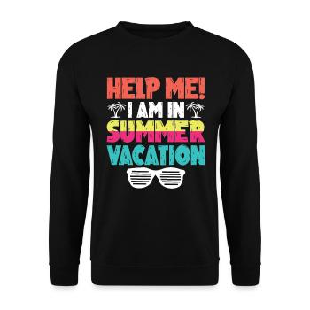 Hilf Mir Ich Bin In Den Sommerferien - Unisex Pullover - Schwarz - Vorne - Alina (178cm) & Michal (187cm)