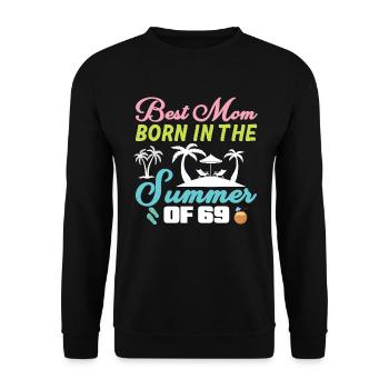 Best mother born in summer 69 - summer - Unisex Sweatshirt - black - Front - Alina (178cm) & Michal (187cm)