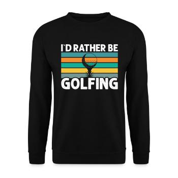 Ich Wäre Lieber Golfen - Golfer - Unisex Pullover - Schwarz - Vorne - Alina (178cm) & Michal (187cm)