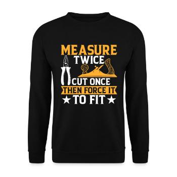 Drôle de dicton DIY - Sweat-shirt Unisexe - noir - Devant - Alina (178cm) & Michal (187cm)