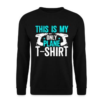 C’est mon seul avion - Sweat-shirt Unisexe - noir - Devant - Alina (178cm) & Michal (187cm)