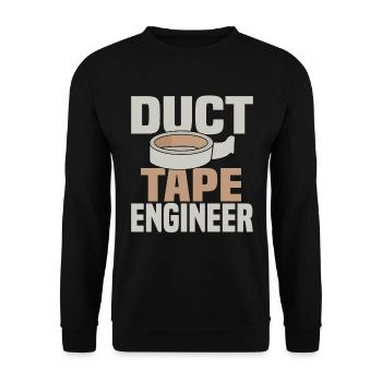 Adhesive Tape Engineer - Funny Craftsman - Unisex Sweatshirt - black - Front - Alina (178cm) & Michal (187cm)