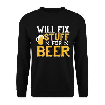 I will fix stuff for beer - craftsmen - Unisex Sweatshirt - black - Front - Alina (178cm) & Michal (187cm)