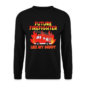 Futur pompier comme mon père - Sweat-shirt Unisexe - noir - Devant - Alina (178cm) & Michal (187cm)