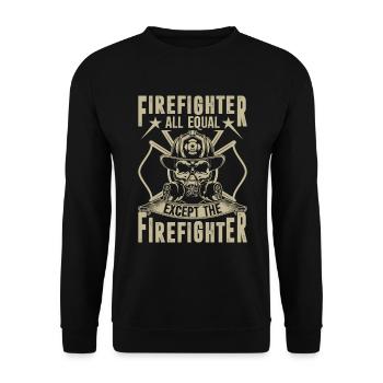 Firefighter all the same except the firefighter - Unisex Sweatshirt - black - Front - Alina (178cm) & Michal (187cm)