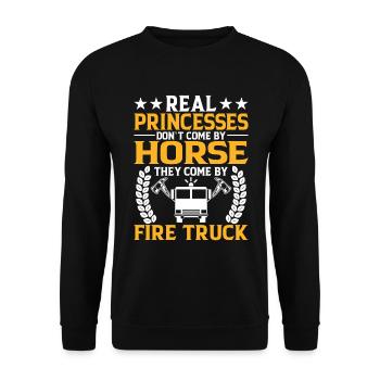 Echte Prinzessinnen Kommen Nicht Mit Einem Pferd - Unisex Pullover - Schwarz - Vorne - Alina (178cm) & Michal (187cm)