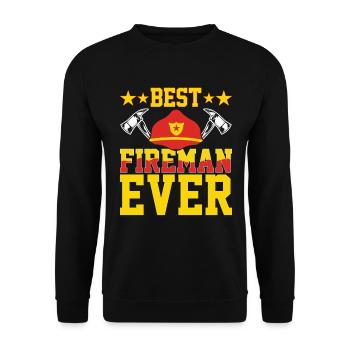 Bester Feuerwehrmann Aller Zeiten - Feuerwehrmann - Unisex Pullover - Schwarz - Vorne - Alina (178cm) & Michal (187cm)