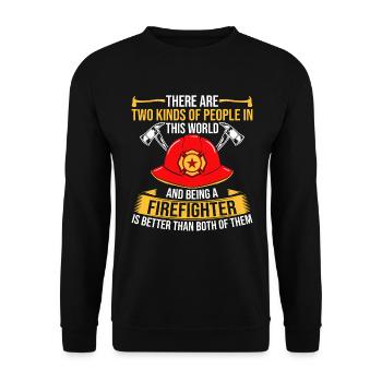 There are two types of people in this world - Unisex Sweatshirt - black - Front - Alina (178cm) & Michal (187cm)