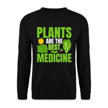 Les plantes sont le meilleur remède - végétariens - Sweat-shirt Unisexe - noir - Devant - Alina (178cm) & Michal (187cm)