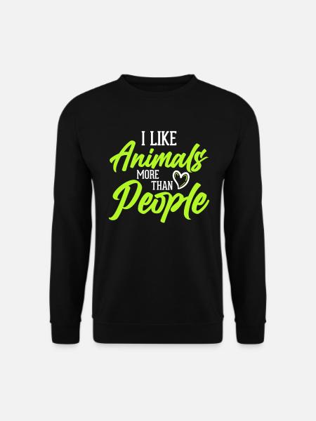 I like animals more than people - vegan - Unisex Sweatshirt - black