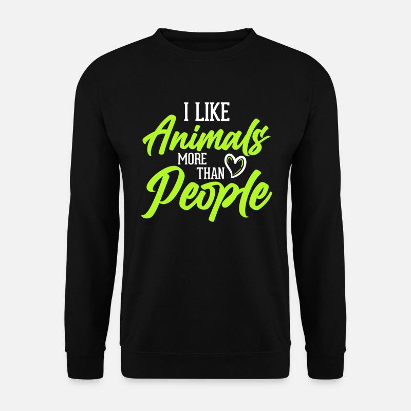 Ich Mag Tiere Mehr Als Menschen - Vegan - Unisex Pullover - Schwarz