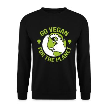 Devenez végétalien pour la planète - Activiste - Sweat-shirt Unisexe - noir - Devant - Alina (178cm) & Michal (187cm)