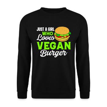 Nur Ein Mädchen Das Vegane Burger Liebt Vegan Girl - Unisex Pullover - Schwarz - Vorne - Alina (178cm) & Michal (187cm)