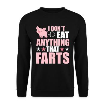 Ich Esse Nichts Was Furzt - Lustig Vegan - Unisex Pullover - Schwarz - Vorne - Alina (178cm) & Michal (187cm)