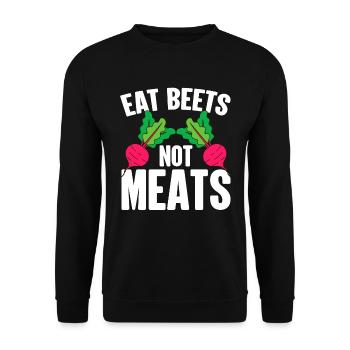 Rüben Essen Nicht Fleisch - Lustig Vegan - Unisex Pullover - Schwarz - Vorne - Alina (178cm) & Michal (187cm)