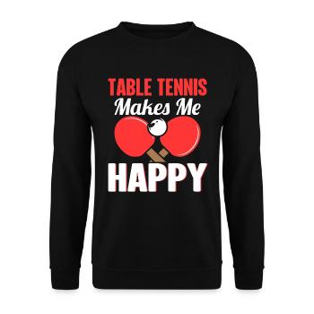 Le tennis de table me rend heureux - Ping Pong - Sweat-shirt Unisexe - noir - Devant - Alina (178cm) & Michal (187cm)