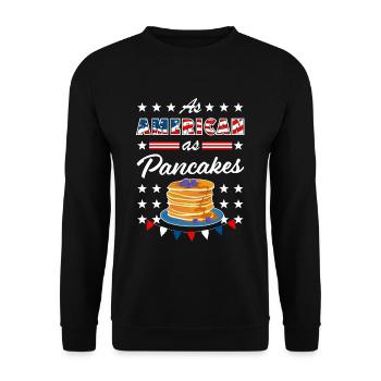 As American As Pancakes 4th of July USA - Sweat-shirt Unisexe - noir - Devant - Alina (178cm) & Michal (187cm)