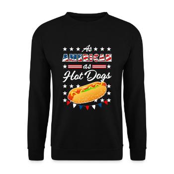 As American As Hot Dogs 4th of July USA - Sweat-shirt Unisexe - noir - Devant - Alina (178cm) & Michal (187cm)