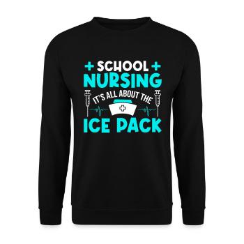 Infirmière scolaire Tout tourne autour d’un sac de glace - Sweat-shirt Unisexe - noir - Devant - Alina (178cm) & Michal (187cm)