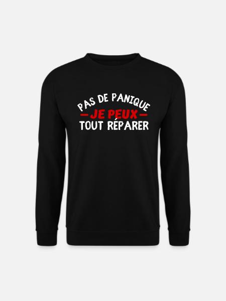 Pas de panique je peux tout réparer - Sweat-shirt Unisexe - noir