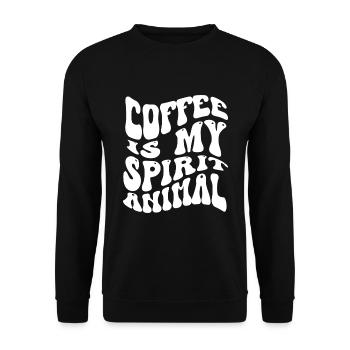 Coffee Is My Spirit Animal - Unisex Sweatshirt - black - Front - Alina (178cm) & Michal (187cm)
