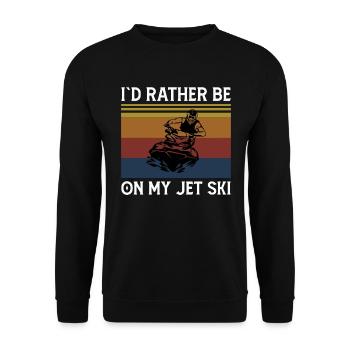 Ich Wäre Lieber Auf Meinem Jetski - Unisex Pullover - Schwarz - Vorne - Alina (178cm) & Michal (187cm)
