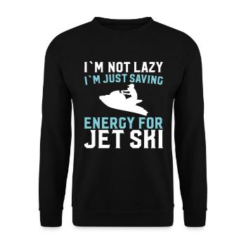 Ich Bin Nicht Faul Ich Speichere Nur Energy - Unisex Pullover - Schwarz - Vorne - Alina (178cm) & Michal (187cm)